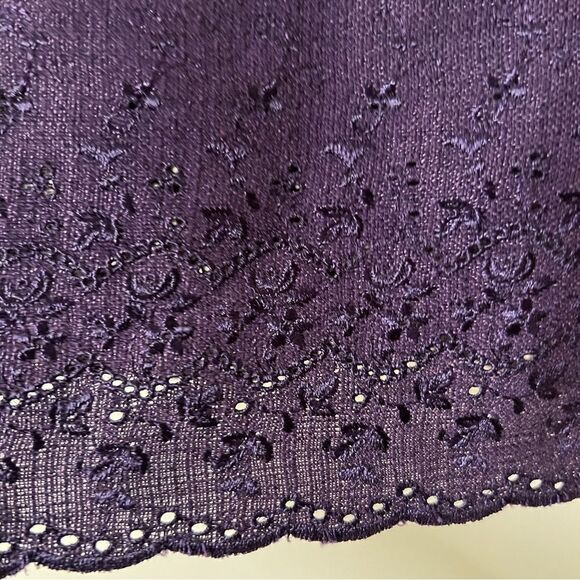 R & K Plus Size Short Sleeve Purple Embroidered Dress Size 14 - Picture 4 of 8